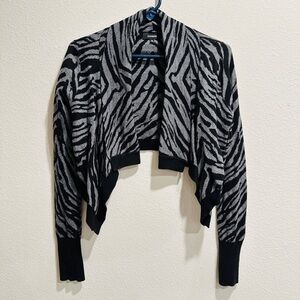 Express Tiger Cropped Cardigan XS X Small